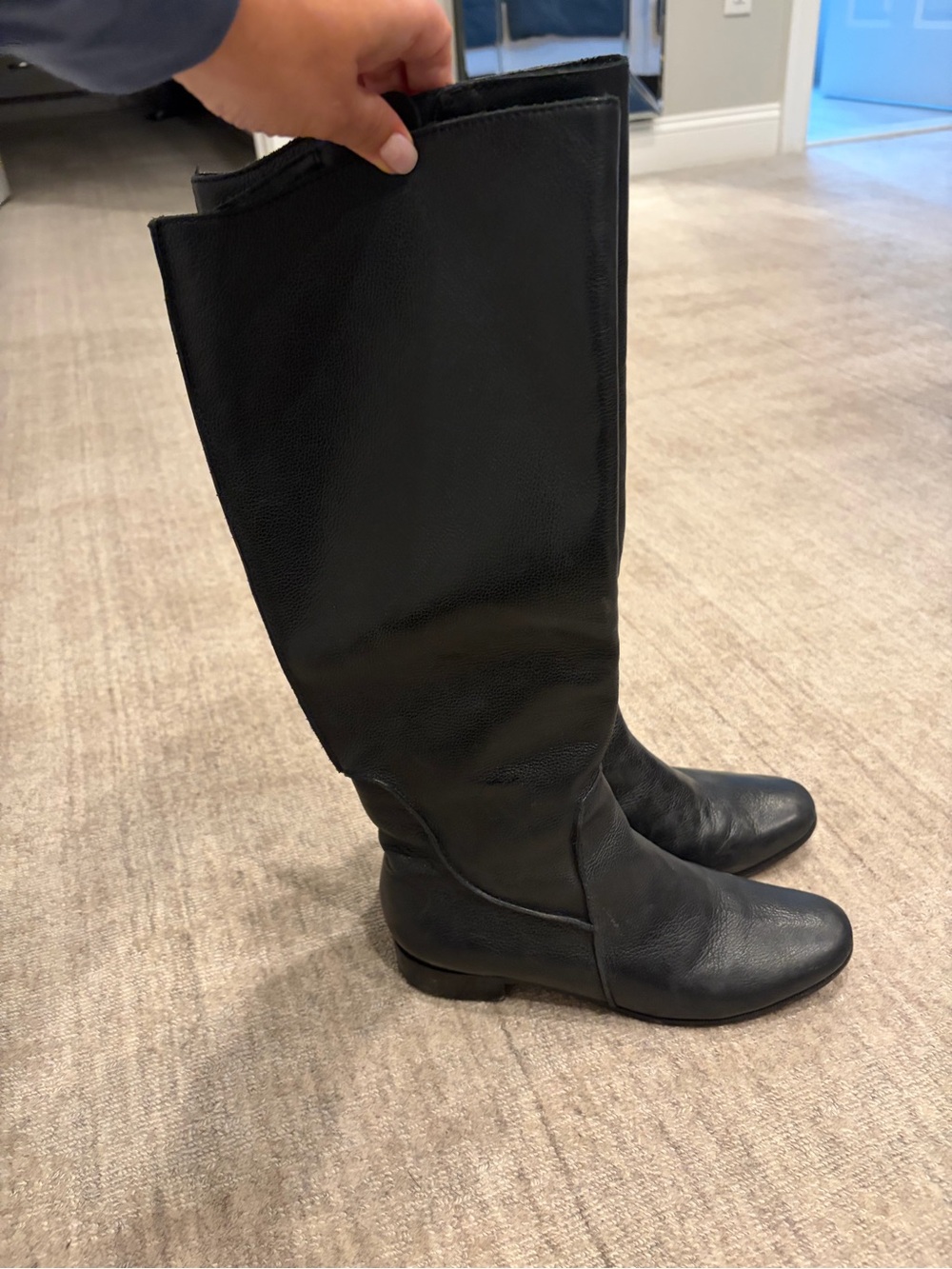 Diane Von Furstenberg Black Leather Over-the-Knee Boots